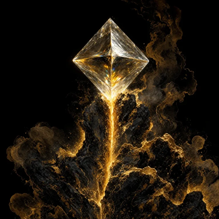 Rough diamond crystal on a dark ground