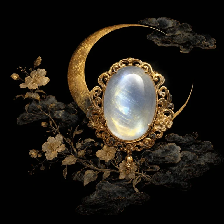 Moonstone cabochon with a blue sheen