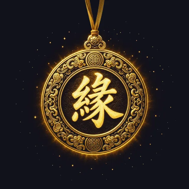 Gold 緣 talisman, the wish for connection