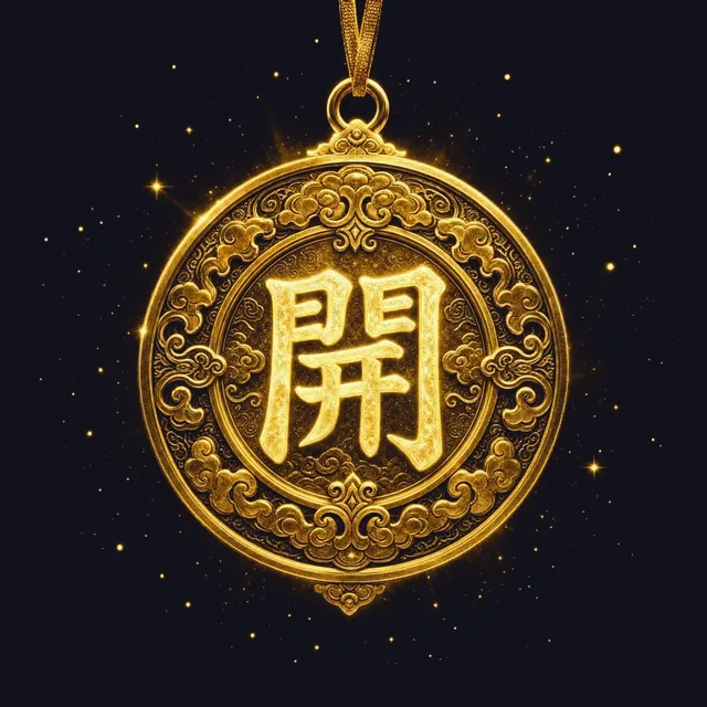 Gold 開 talisman, the wish for opportunities